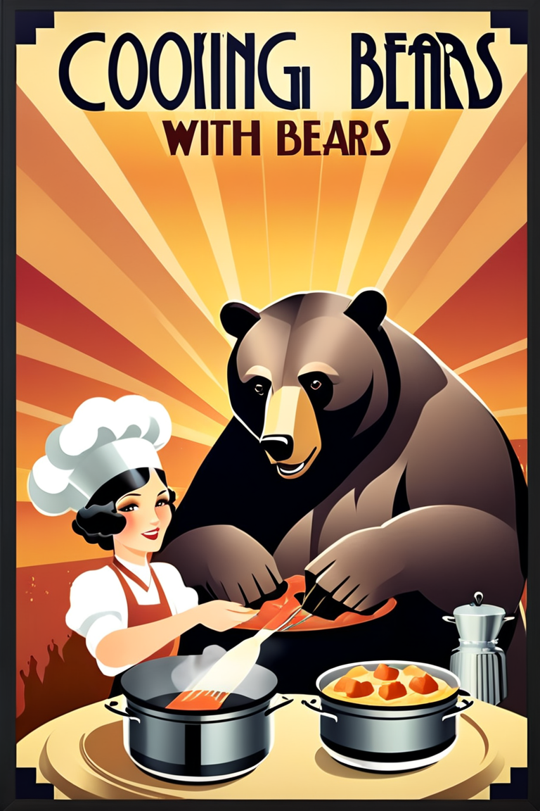 Cooking with bear.